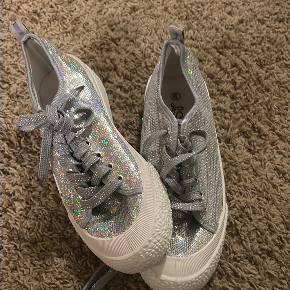 Sparkly Silver Women Shoes